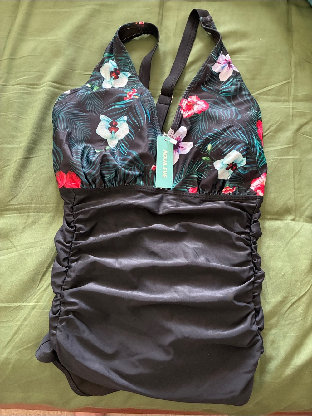 Aqua Eve Tummy Control One-Piece Swimsuit NWT XXL